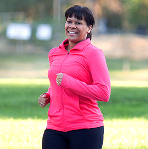 Mature couple jogging together